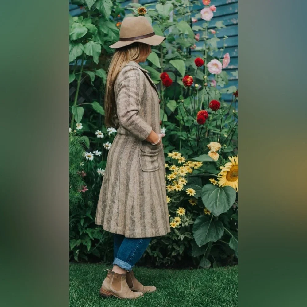 Vintage brown wool coat (no tags), size S - Picture 2 of 5